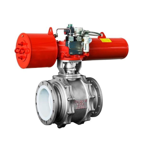 ZP PFA Lined Pneumatic(Scotch Yoke Type) Shut Off O Ball Valve